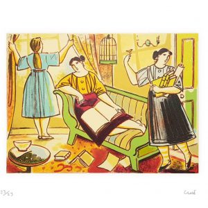 Gordon Close lithograph - Stepping On The Floor