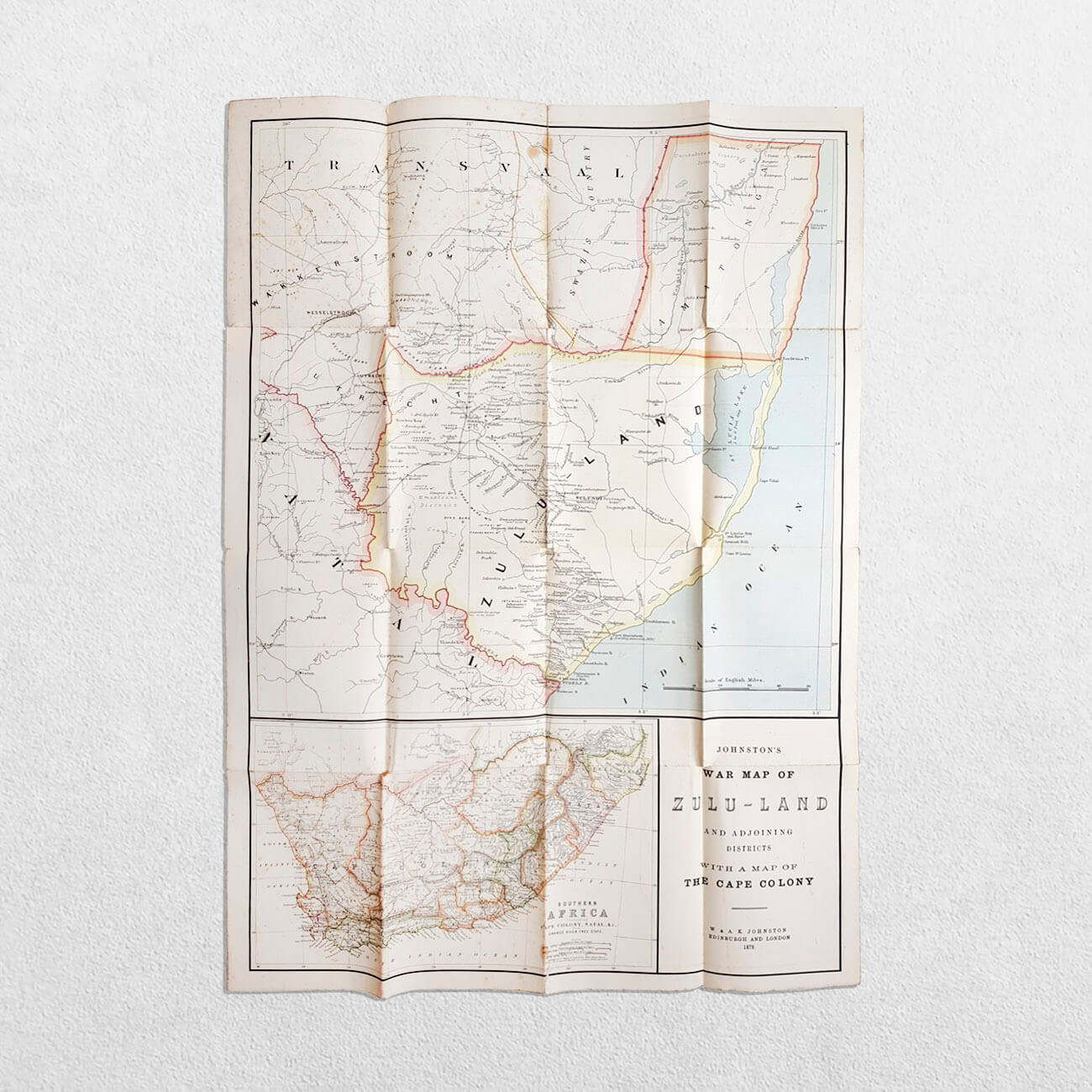 Johnston's War Map Of Zulu-Land And Adjoining Districts With A Map Of The Cape Colony 2 Johnston's War Map Of Zulu-Land