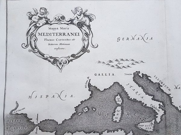 Mediterranean Sea- Mappa Maris Mediterranei Fluxus Currentes Et Naturum Motionum Explicans