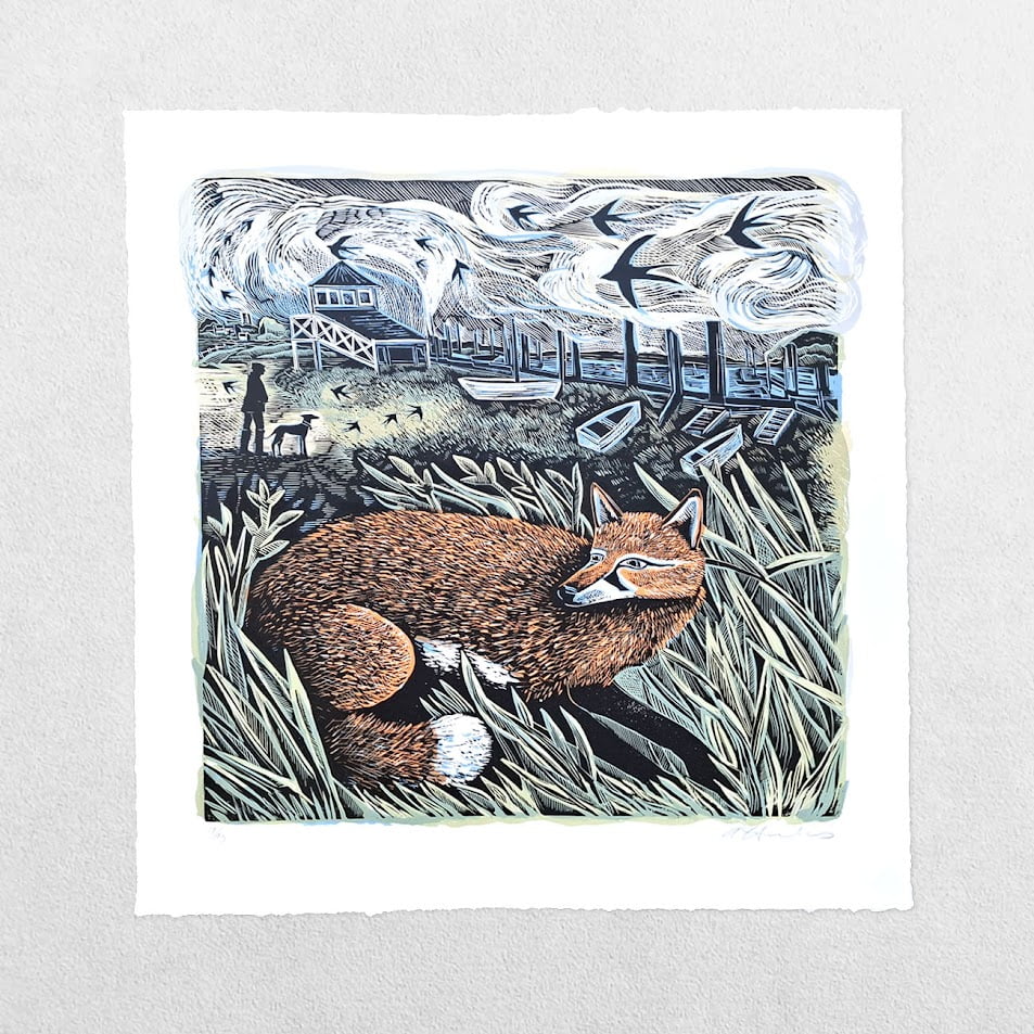 Morston Fox – Original Print By Angela Harding - Hornseys Gallery ...