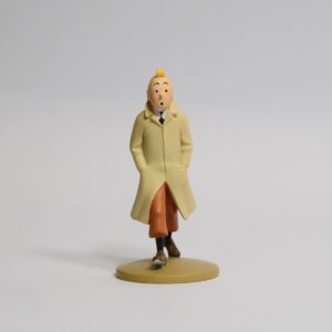 42190 TINTIN EN TRENCH - FIGURINE RESINE 12CM - TINTIN IN TRENCHCOAT - 12CM RESIN FIGURE