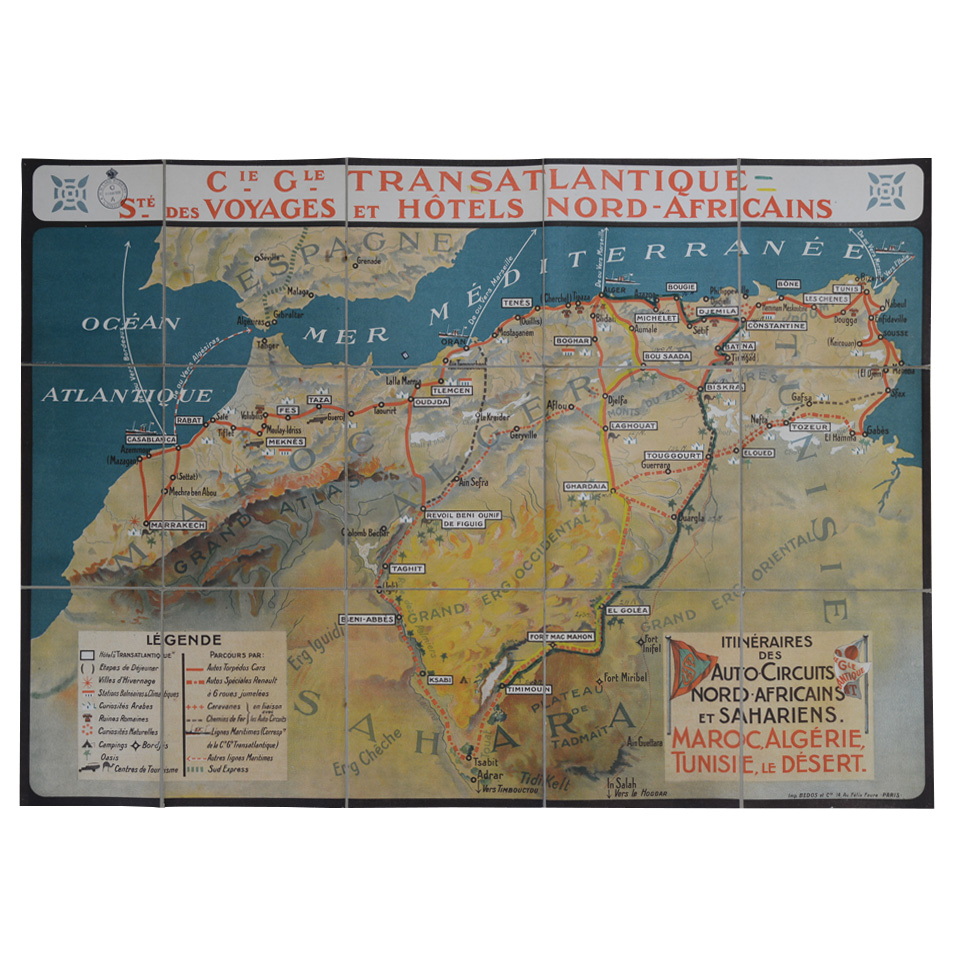 Catalogue De Voyage CGT Compagnie Générale Transatlantique - Années 1930, Afrique Du Nord, Autos