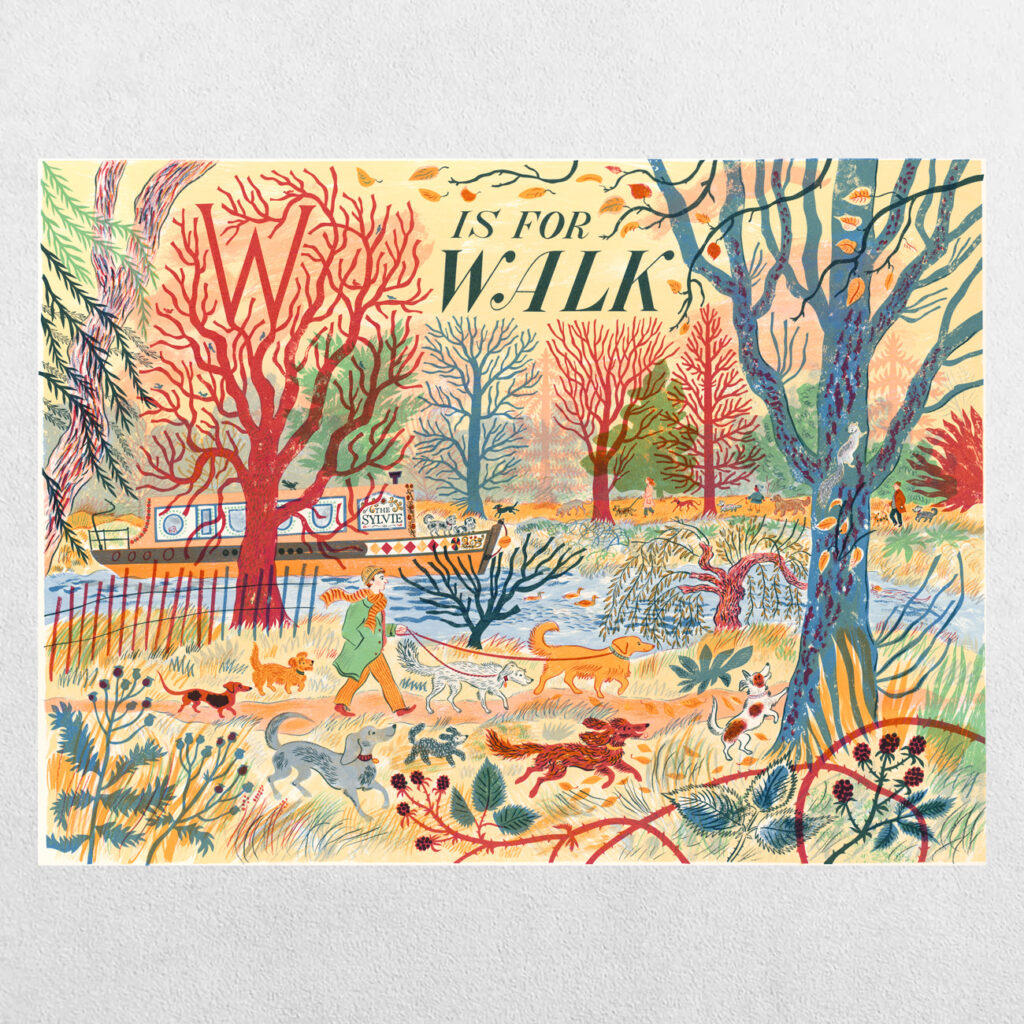 W is for walk - original screenprint