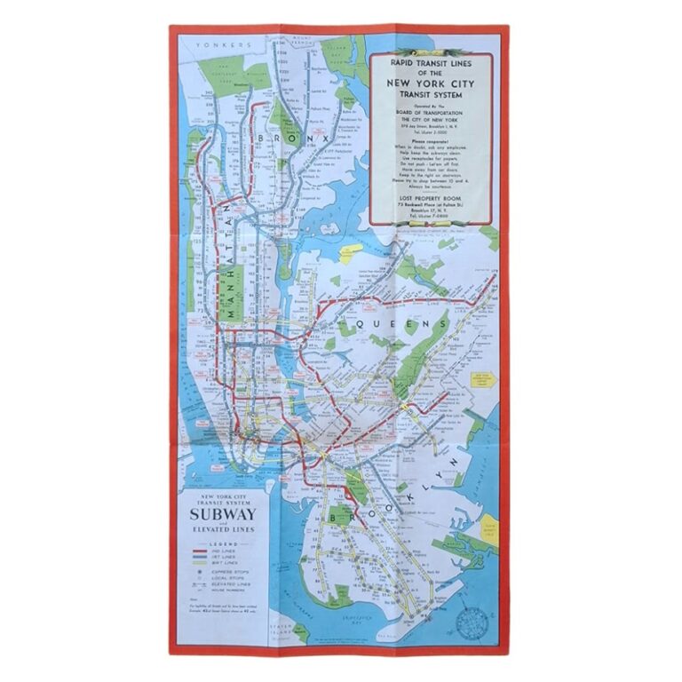 Transit Line Map New York City Transit System Information Guide To Subways And Elevated ...
