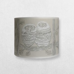 Lush Designs Lampshade For A Pendant - Baby Owl - Cream Grey - Regular