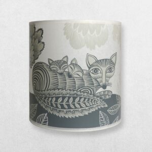 Lush Designs Lampshade For A Pendant - Fox & Cubs - Cream & Grey - Regular