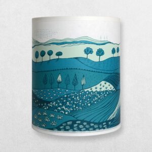 Lush Designs Lampshade For Lamp Base - Landscape - Jade - Small