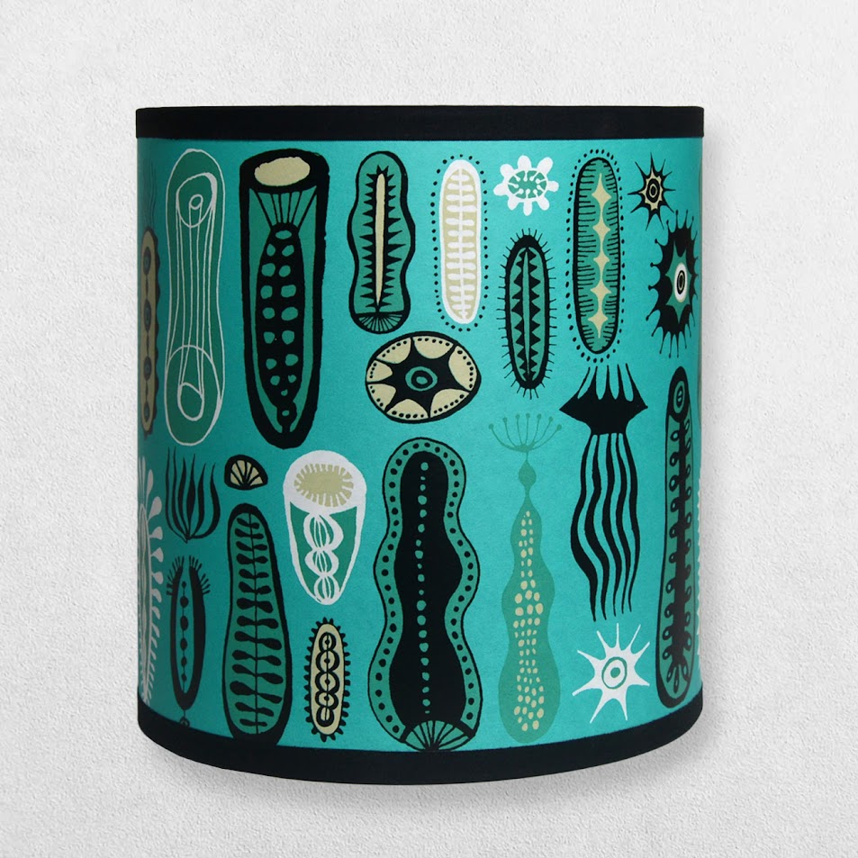 Lush Designs Lampshade For Lamp Base Or Pendant - Plankton - Turquoise - Small 2 Lush Designs Lampshade For Lamp Base Or Pendant - Plankton - Turquoise - Small