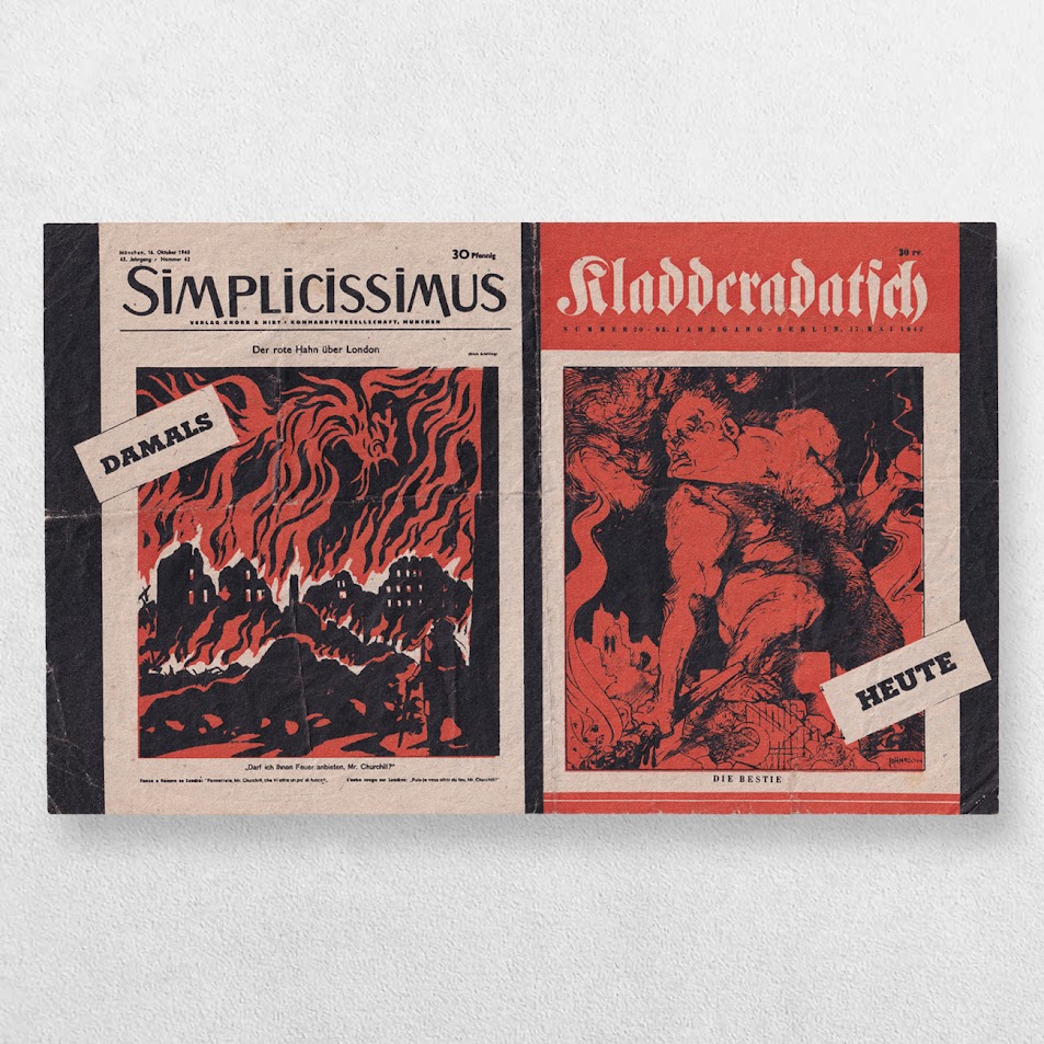 Simplicissimus Damals Heute - Versprechen - Propaganda Leaflet - G.24 1 Simplicissimus Damals Heute - Versprechen - Propaganda Leaflet - G.24
