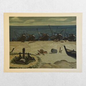 Boats at Gravelines - Barques A Gravelines (1946) - Lithograph - 1970