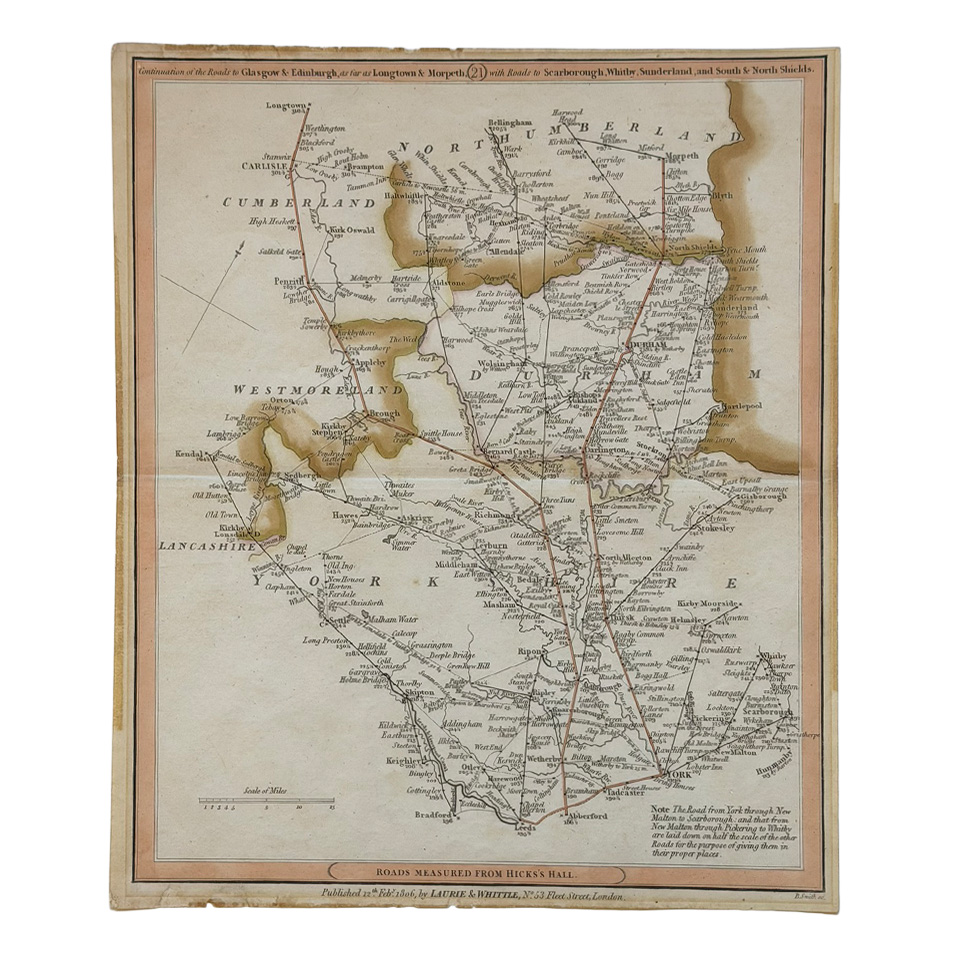 Continuation Of The Roads To Glasgow And Edinburgh As Far As Longtown And Morpeth - Sheet 21 - 1806 1 Continuation Of The Roads To Glasgow And Edinburgh As Far As Longtown And Morpeth - Sheet 21 - 1806