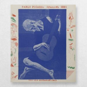 'The Old Guitarist' – From 'The Blue Guitar' Published By The Petersburg Press – Publisher's Promotional Card – 1977