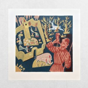 Sir Gawain And The Green Knight - 8 - The Three Hunts - Original Screenprint - Unique Copy Inscribed To Sarah Parvin