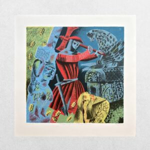 Sir Gawain And The Green Knight - 3 - The Green Knight Bows To Gawain's Blow - Original Screenprint - Unique Copy Inscribed To Sarah Parvin