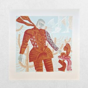 Sir Gawain And The Green Knight - 12 - Gawain Staunches The Wound To His Neck - Original Screenprint - Unique Copy Inscribed To Sarah Parvin