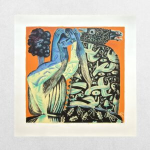 Sir Gawain And The Green Knight - 4 - The Green Knight's Head Lives - Original Screenprint - Unique Copy Inscribed To Sarah Parvin