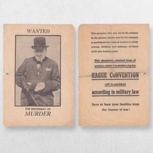 [Second World War Propaganda / Churchill / Luftwaffe Leaflet Drop] - “WANTED / FOR INCITEMENT TO MURDER.”