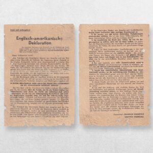[Second World War Propaganda / Churchill / Roosevelt / Atlantic Charter.] “Englisch-amerikanische Deklaration” - 1941