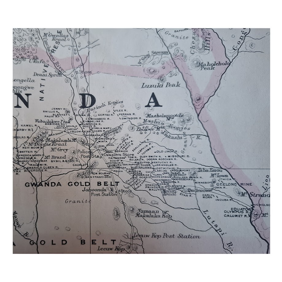 Fletcher & Espin's Map Of Matabeleland - Second Edition - 1897 11 Fletcher & Espin's Map Of Matabeleland - Second Edition - 1897