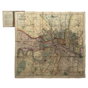 Bacon's New Map of London and Suburbs - c.1870 - Folding Map