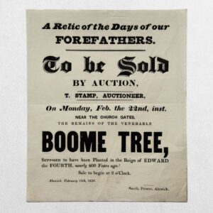 ENGLISH BROADSIDE AUCTION NOTICE - Alnwick - A Relic of the Days of our Forefathers - 1836