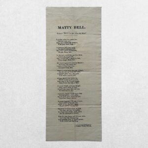 NORTHUMBERLAND ELECTION BROADSIDE - "Matty Bell" - Alnwick - 1826