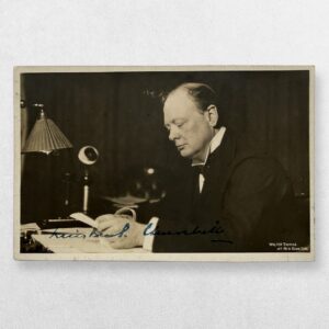 CHURCHILL, Winston S - Signed photographic postcard portrait - c. Early 1930s