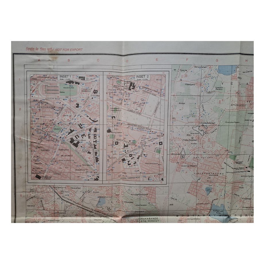 BANGALORE GUIDE MAP - Survey of India - First Edition Thus - 2002 7 BANGALORE GUIDE MAP - Survey of India - First Edition Thus - 2002