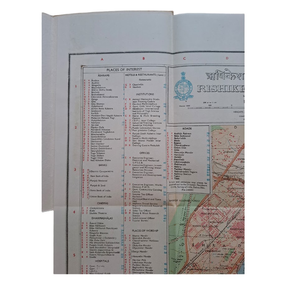 RISHIKESH GUIDE MAP - Survey of India - Second Edition - 1990 7 RISHIKESH GUIDE MAP - Survey of India - Second Edition - 1990