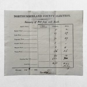 Home 2 NORTHUMBERLAND COUNTY ELECTION - State Of The Poll From Each Booth - February 24th 1826