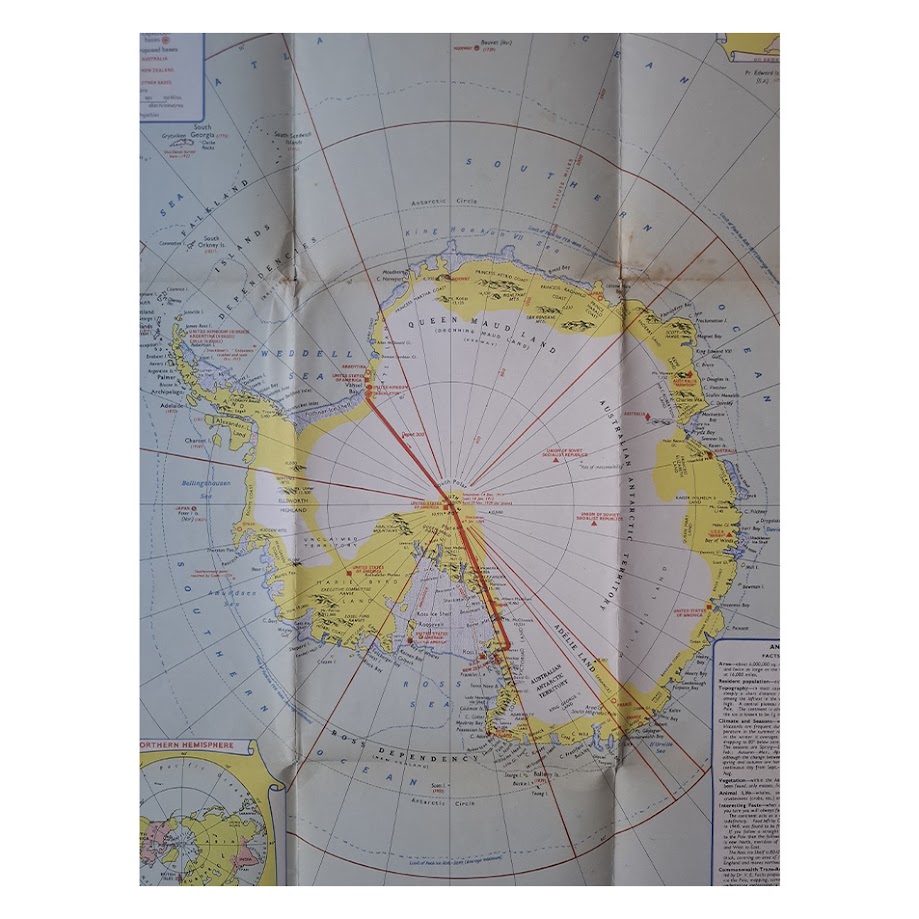 THE DAILY TELEGRAPH MAP OF ANTARCTICA - c. 1957-1958 2 THE DAILY TELEGRAPH MAP OF ANTARCTICA - c. 1957-1958 - Image 2