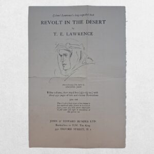 T. E. Lawrence - Revolt in the Desert - Bumpus Prospectus - 1927