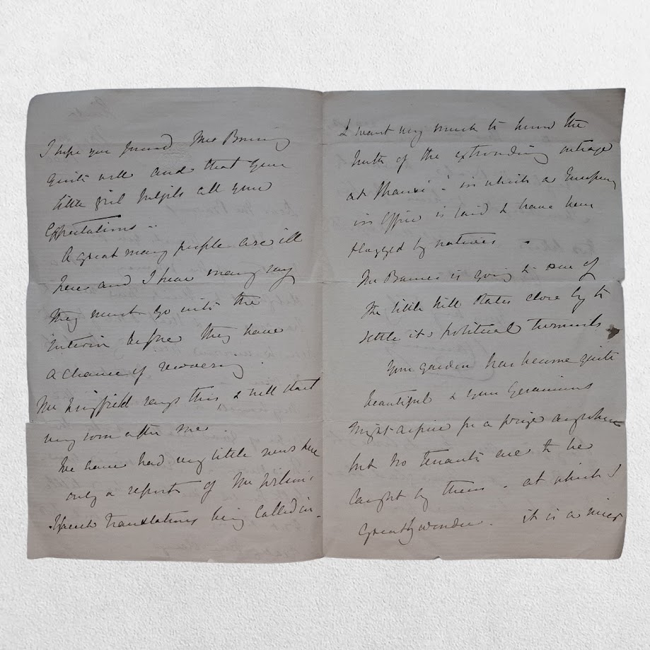 CANNING, Lady Charlotte (1817–1861). Autograph Letter Signed ("C. Canning") to Mr Bowring. Simla, 20 May 1860. 2 Canning, Lady Charlotte, Vicereine Of India