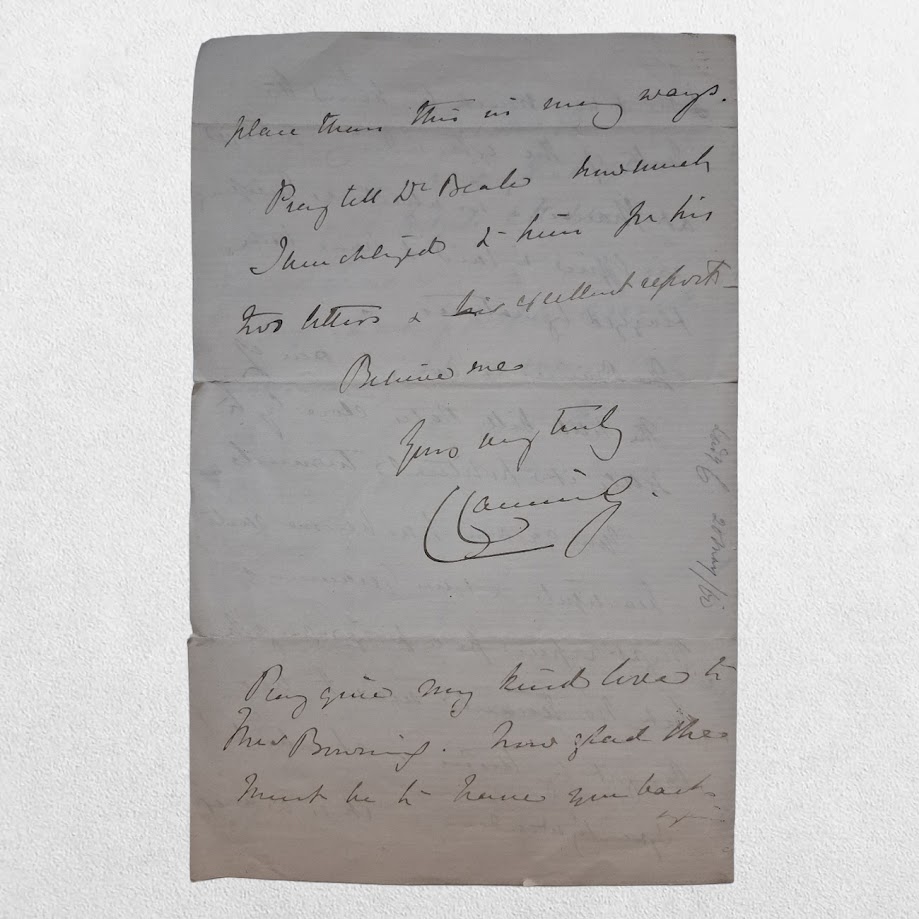 CANNING, Lady Charlotte (1817–1861). Autograph Letter Signed ("C. Canning") to Mr Bowring. Simla, 20 May 1860. 3 Canning, Lady Charlotte, Vicereine Of India