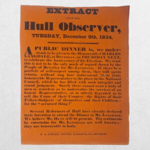 Extract From The Hull Observer - Tuesday December 9th - 1834