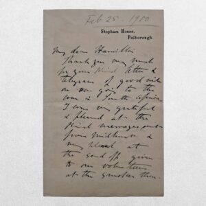 Home 1 Boer War - Autograph Letter Signed - "Walter S. Barttelot" - to Hamilton, Stopham House, Pulborough - 25 February 1900