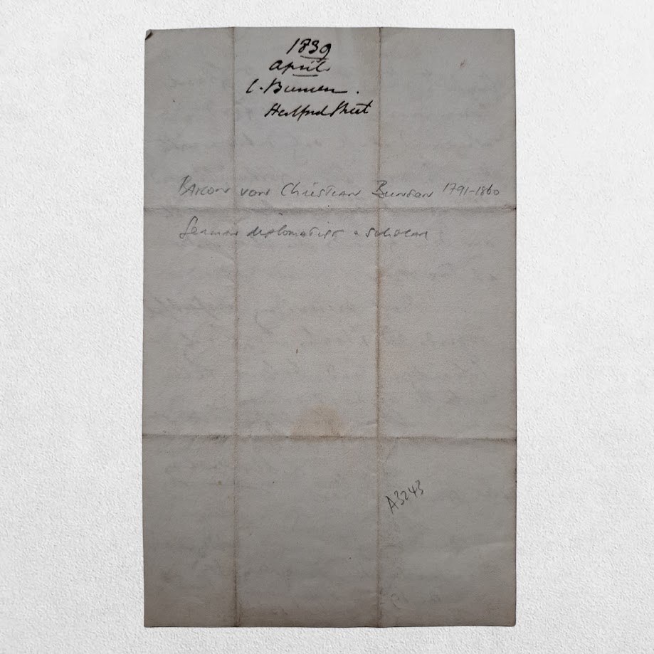 Autograph Letter Signed ("Bunsen") to Sir John Taylor Coleridge, 28 Hertford Street, London - c. 1840s–1850s) 3 Autograph Letter Signed ("Bunsen") to Sir John Taylor Coleridge, 28 Hertford Street, London - c. 1840s–1850s)