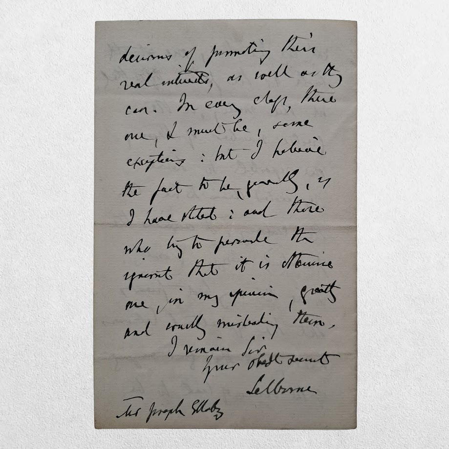 Autograph Letter Signed ("Selborne") concerning agricultural labourers, landlords and the rural clergy - Blackmoor, Petersfield - 15 December 1891 3 Autograph Letter Signed ("Selborne") concerning agricultural labourers, landlords and the rural clergy - Blackmoor, Petersfield - 15 December 1891 - Image 3