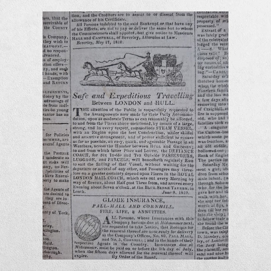 The Hull Advertiser and Exchange Gazette - A Collection of Sixteen Original Regency Newspapers from the Year of Peterloo - Hull, 1819 19 The Hull Advertiser and Exchange Gazette - A Collection of Sixteen Original Regency Newspapers from the Year of Peterloo - Hull, 1819 - Image 19