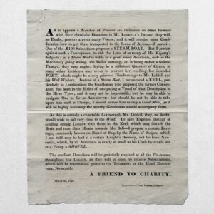 NORTHUMBERLAND ELECTION BROADSIDE - "A FRIEND TO CHARITY" - A SATIRICAL ATTACK ON HENRY THOMAS LIDDELL DURING THE CELEBRATED NORTHUMBERLAND COUNTY ELECTION - Newcastle, 1826