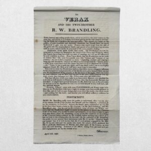 Home 5 NORTHUMBERLAND ELECTION BROADSIDE - TO VERAX AND HIS TWIN-BROTHER R. W. BRANDLING - Alnwick, 10 April 1826