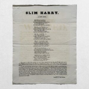 Home 5 NORTHUMBERLAND ELECTION BROADSIDE - Slim Harry - A New Song - Newcastle - 1826