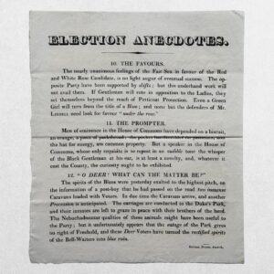 Home 1 NORTHUMBERLAND ELECTION BROADSIDE - Election Anecdotes. Nos. 10–12 - Alnwick - 1826
