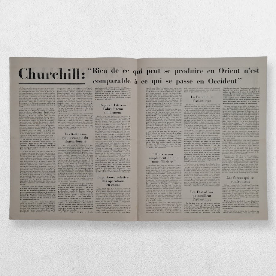 CHURCHILL PARLE: La défaite totale de Hitler et de Mussolini est certaine - German Anti-Churchill Propaganda Leaflet for Occupied France, 1941 - Provenance: Robert Hastings; The Churchill Collection of Steve Forbes 2 CHURCHILL PARLE: La défaite totale de Hitler et de Mussolini est certaine - German Anti-Churchill Propaganda Leaflet for Occupied France, 1941 - Provenance: Robert Hastings; The Churchill Collection of Steve Forbes
