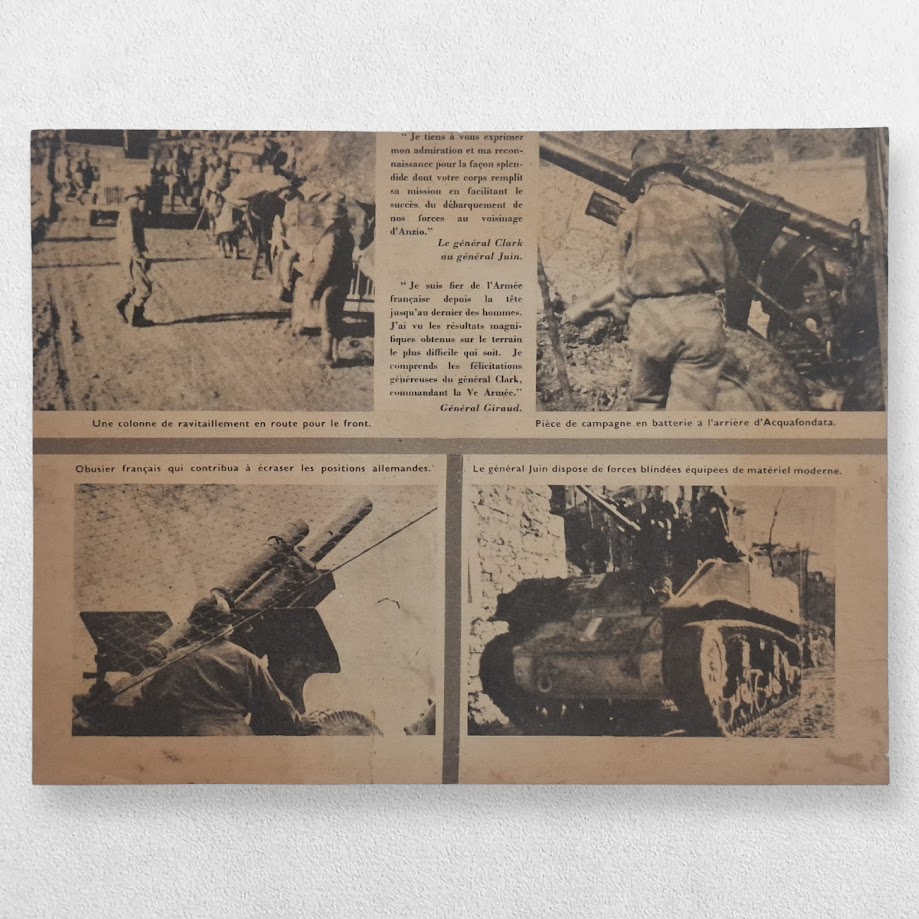 LES ARMÉES FRANÇAISES À L’HONNEUR - Allied Propaganda Leaflet Celebrating the French Army in Italy, with Churchill and de Gaulle Portraits. c.1944 - Provenance: Robert Hastings; The Churchill Collection of Steve Forbes. 2 LES ARMÉES FRANÇAISES À L’HONNEUR - Allied Propaganda Leaflet Celebrating the French Army in Italy, with Churchill and de Gaulle Portraits. c.1944 - Provenance: Robert Hastings; The Churchill Collection of Steve Forbes.