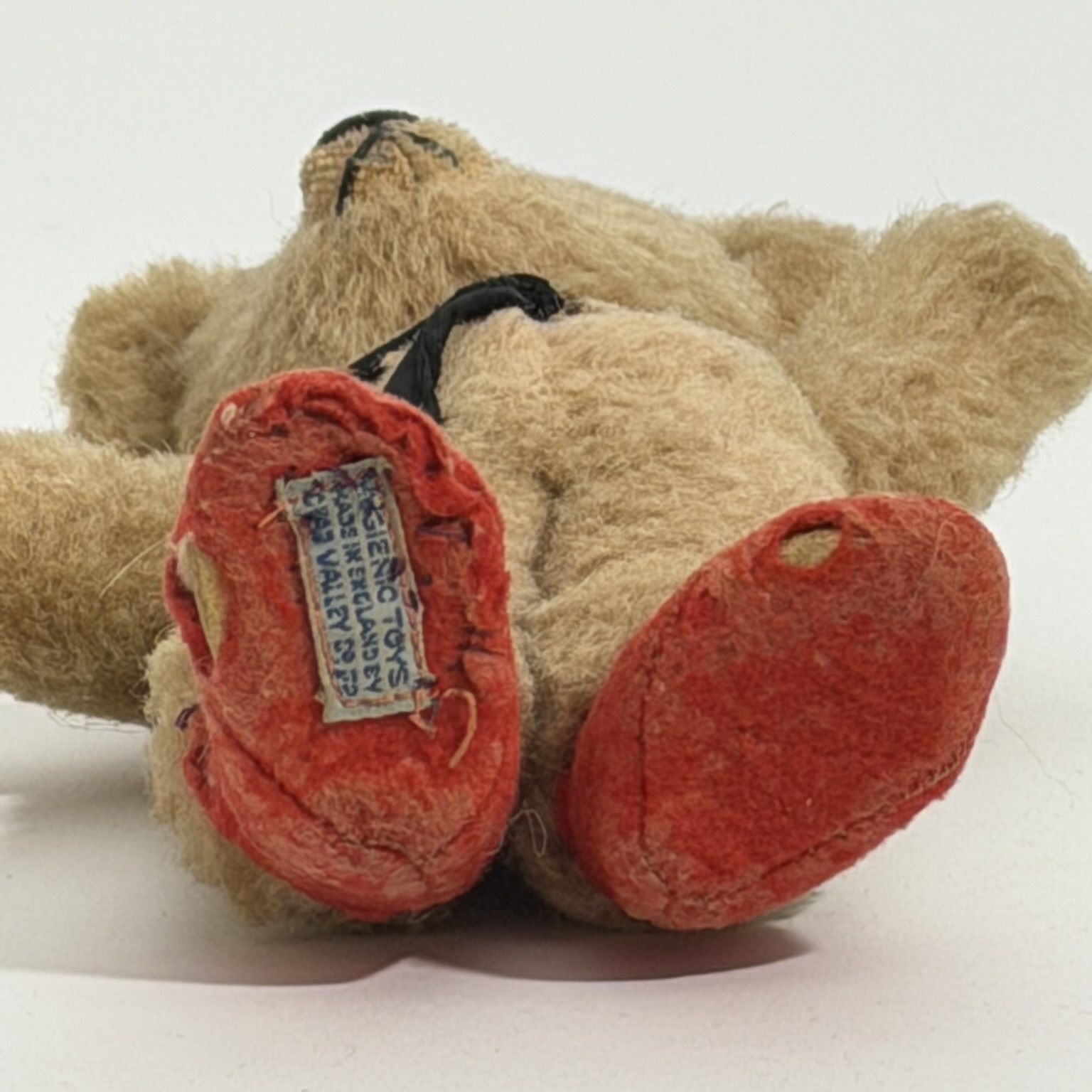 Chad Valley Miniature Mohair Teddy Bear with Red Felt Boots, c.1935–1950 7 Chad Valley Miniature Mohair Teddy Bear with Red Felt Boots, c.1935–1950 - Image 7