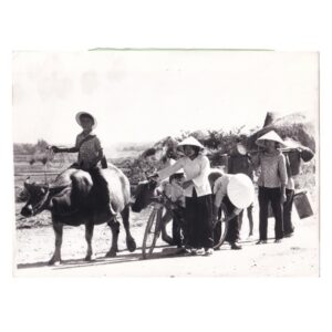 Associated Press Press Photograph - “Lock, Stock and Bicycle” - South Vietnamese Family Evacuating Near Da Nang - September 1974