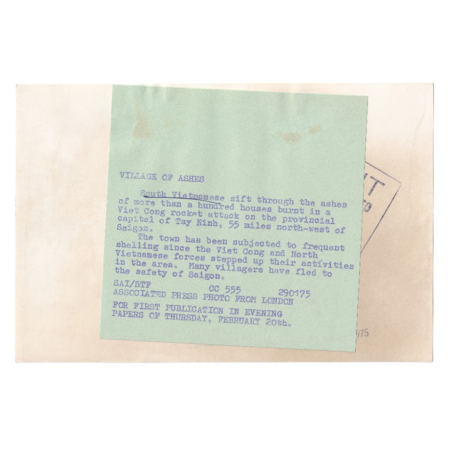 Associated Press Press Photograph - “Village of Ashes” - Rocket-Damaged Village near Tây Ninh, South Vietnam - February 1975 2 Associated Press Press Photograph - “Village of Ashes” - Rocket-Damaged Village near Tây Ninh, South Vietnam - February 1975