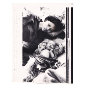 Associated Press Wire Photograph - Cambodian Refugee Mother with Malnourished Infant, Thailand Refugee Camp - 1979
