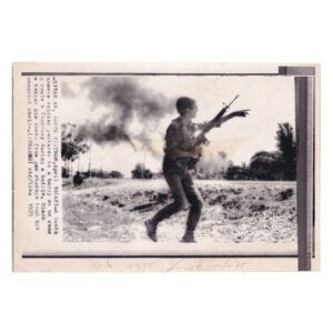 Associated Press Wire Photograph - South Vietnamese Soldier Under Fire, Tan An, Long An Province - April 1975